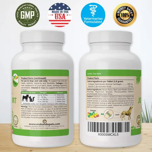 Miniatura 8 de Colágeno para perros y gatos - Suplementos de colágeno para la salud de las articulaciones - Suplemento de vitamina C para la movilidad