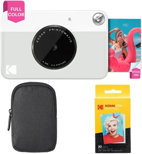 Miniatura 12 de Kodak Printomatic - Paquete de inicio de cámara de impresión instantánea a todo color + estuche de transporte + papel fotográfico Zink de 20 Negro