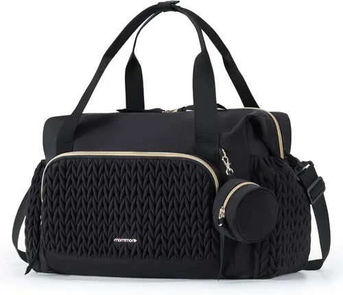 mommore - Bolso para pañales, bolsos de gran capacidad para viajes, bolso para hospital para parto, bolso para bebé con estuche para chupete |