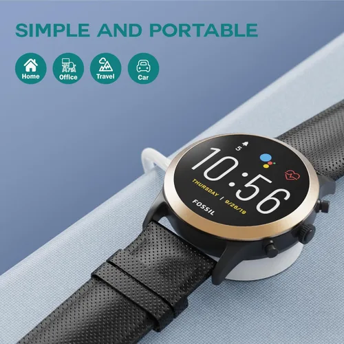 Miniatura 7 de TUSITA Cargador rápido compatible con Fossil Gen 6, Michael Kors Gen 6 Reloj inteligente con pantalla táctil FTW0006 MKT0003-1M (paquete de 2)