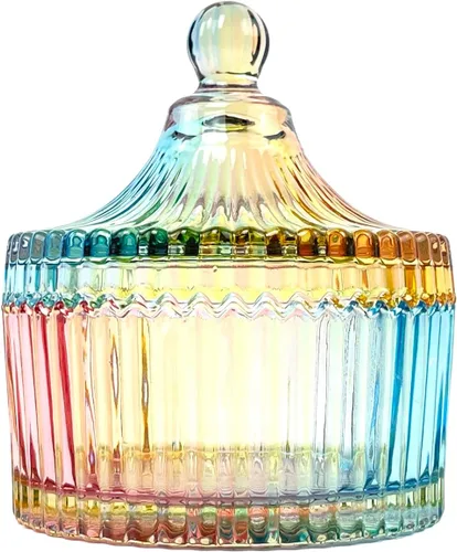 Miniatura 16 de Frasco de vidrio para caramelos de Navidad con relieve de lujo, con tapas, para joyas, tarros de caja de joyería small crown