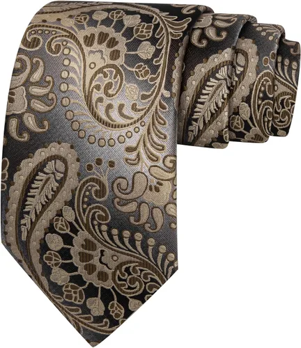 Miniatura 160 de Barry.Wang - Juego de corbata de seda para hombre, diseño de cachemira, pañuelo y gemelos de bolsillo