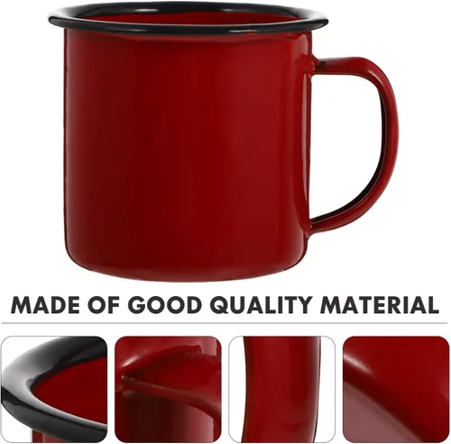 Miniatura 7 de BESPORTBLE Taza de camping esmaltada, 8 onzas, tazas de hierro vintage, taza de té con asa, taza de café para acampar, pescar, picnic, uso al aire