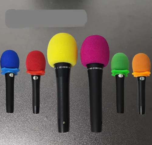Miniatura 7 de Yiasangly Funda para micrófono, cubierta de micrófono de espuma gruesa, parabrisas de micrófono de escenario de mano, fundas de espuma