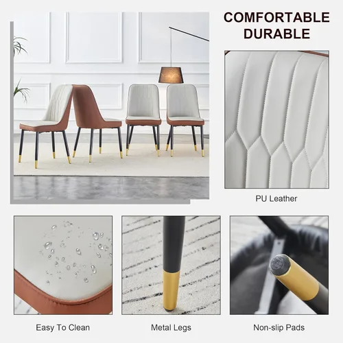 Miniatura 5 de Sillas De Comedor Juego de 8 Sillas De Comedor Sillas De Comedor - Juego de 8 Sillas De Comedor Sillas De Comedor Sillas De Comedor - Asiento Gris