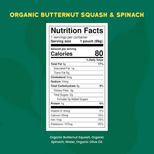 Miniatura 2 de Serenity Kids 6+ meses Puré de verduras orgánico USDA para bebés en bolsa Sin frutas azucaradas ni azúcar añadida Sin alérgenos Bolsa de 3.5