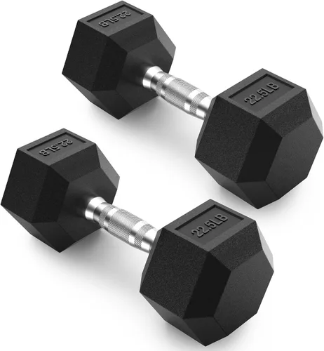 Miniatura 24 de PAPABABE HEX Juego de Mancuernas 2.5-125lb, Mancuernas de Gimnasio en Casa con Revestimiento de Goma, Mancuernas de Pesas para Ejercicio y Fitness