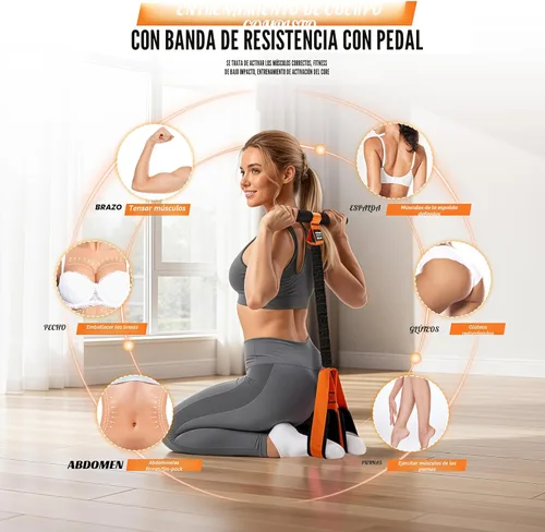 Miniatura 4 de KUTIZE Multifunction Pedal Resistance Band with Handle, Upgraded Exercise Equipment with Soft Foot Pedal for Sit Up & Full-Body Home Gym Workouts