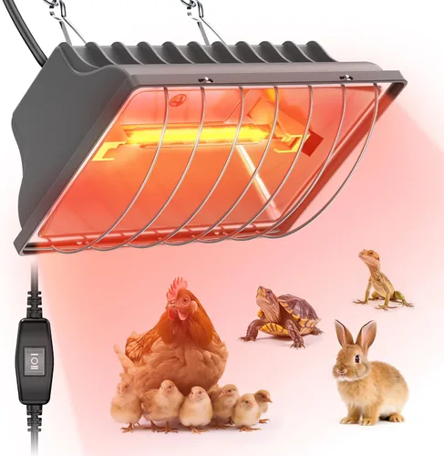 Miniatura 10 de Lámpara de calor para gallinero, calentador de criador de 300 W para pollitos cable de 9.84 pies, placa de calefacción aprobada por UL y lámpara