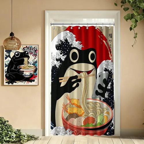 Miniatura 17 de Cortina de ducha estrecha con diseño de gato negro y animé japonés para casa rodante, juegos de decoración de baño, tela impermeable con ganchos, 36