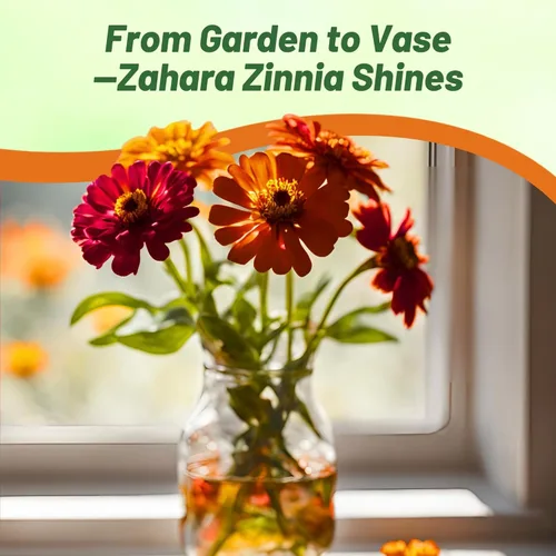 Miniatura 6 de Outsidepride - Zinnia Elegans, 50 semillas anuales, Marylandica Zahara Bonfire Flower Seed Mix, mezcla de semillas de flores para plantar
