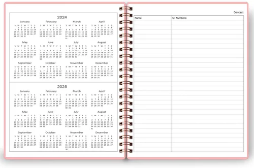 Miniatura 6 de Agenda diaria sin fecha: agenda sin fecha con horarios, artículos de acción y seguimiento, cuaderno organizador diario A4 para aumentar la Rosado
