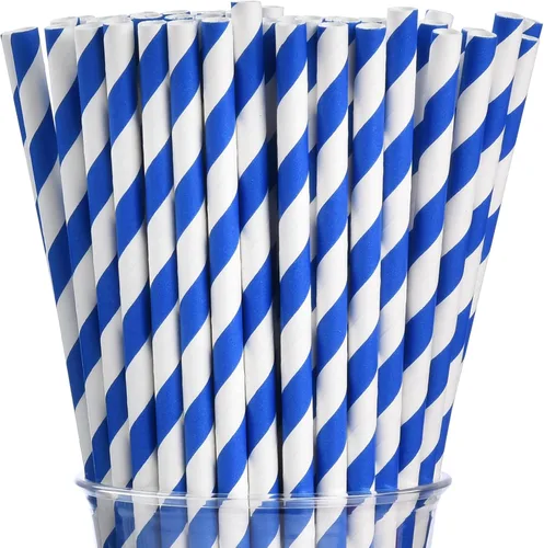 Miniatura 19 de ALINK 100 pajitas rojas, pajitas de papel biodegradables rojas y blancas a rayas para fiestas, eventos, manualidades, suministros de decoración