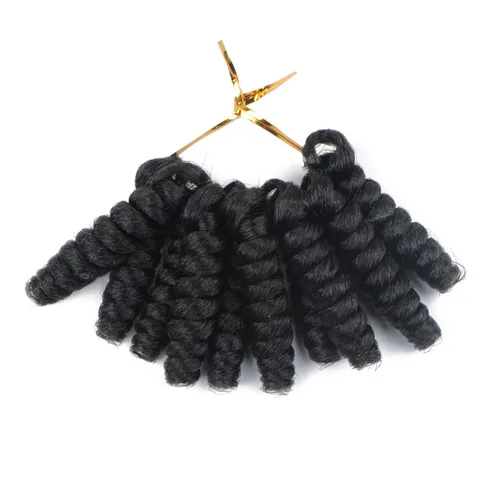 Saniay - 3 paquetes de trenzas de ganchillo cortas trenzadas de ganchillo con espiral, rizos con espiral jamaicana, 20 mechones por paquete (1, 6 x
