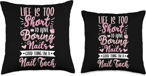 Miniatura 3 de Nail Technician Nail Salon Lover Nail Tech - Almohada de 16 x 16 pulgadas, multicolor