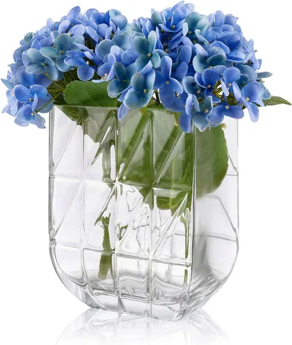 Miniatura 13 de Heavy Glass Flower Vase Thickened Modern Crystal Sparkle Vases Table Centerpiece for Wedding Party Home Décor Housewarming Bedroom Living Room and