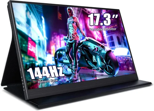 ZSCMALLS Monitor portátil de 17.3 pulgadas 144Hz 1080P FHD Monitor de juegos USB-C HDMI Pantalla de computadora HDR IPS Extensor de pantalla para