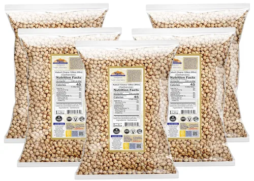 Miniatura 6 de Garbanzos Rani (Kabuli Chana) 128 onzas (8 libras) 3.63kg x paquete de 5 (total de 40 libras) a granel ~ Todo natural Vegano Sin gluten Sin