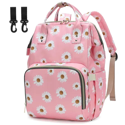 Miniatura 21 de Mochila de Pañales para Bebés Niñas, Mamá Bolsas Grandes Impermeables para Pañales para Mujeres (Mármol)