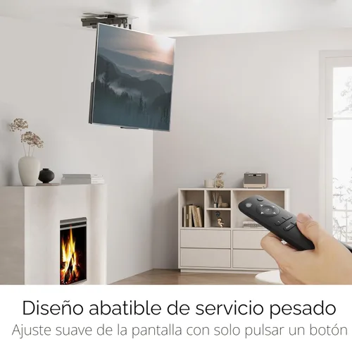 Miniatura 7 de VIVO Soporte eléctrico para TV de techo abatible y giratorio para pantallas de 32 a 70 pulgadas, montaje VESA de techo plano motorizado grande
