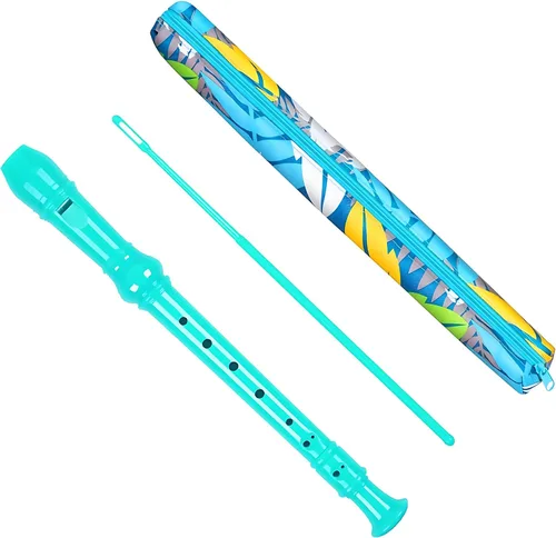 Miniatura 16 de Instrumento de flauta soprano para niños principiantes estudiantes, digitación alemana, llave C, flauta soprano de 3 piezas con varilla de limpieza