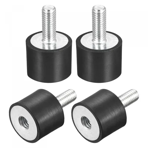 Miniatura 7 de uxcell Amortiguador de choque D20mmxH15m m del aislador de la vibración del macho/femenino de los soportes 4pcs M6 de goma