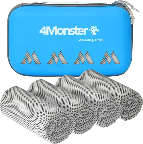 4Monster Toalla de enfriamiento para cuello y cara, toalla fría de microfibra para climas cálidos, toalla de hielo de secado rápido, trapos de Gris