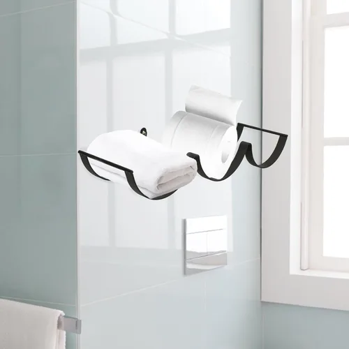 Miniatura 4 de STOBAZA Soporte para toallas de papel para baño, estante de pañuelos montado en la pared, estante decorativo para toallas de cocina