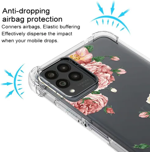 Miniatura 5 de Osophter Funda para Revvl 6 Pro 5G, transparente con protector de pantalla, TPU absorción de golpes, flexible para teléfono celular T-Mobile T Phone