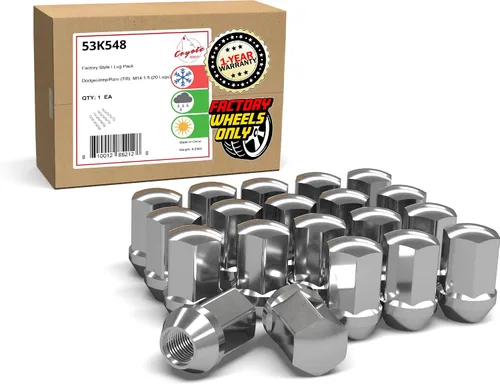Miniatura 27 de Wheel Accessories Parts 20 tuercas de llanta M14x1.5 14x1.5 rosca OEM estilo fábrica 1.65" largo negro 7/8" 0.866 in hexagonal para Jeep Wrangler