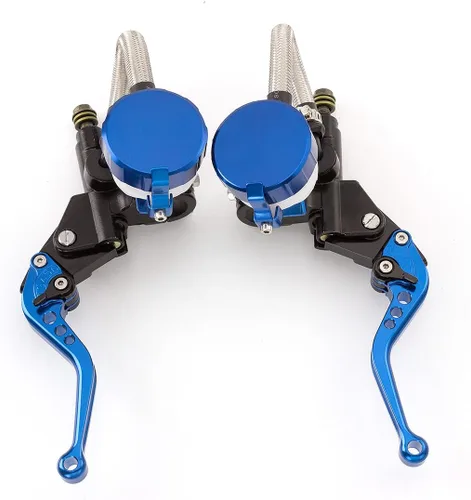 Miniatura 13 de Universal 7/8 "0.866 in motocicleta CNC cilindro maestro doble hidráulico freno embrague palancas kit depósito bomba para 125cc-500cc