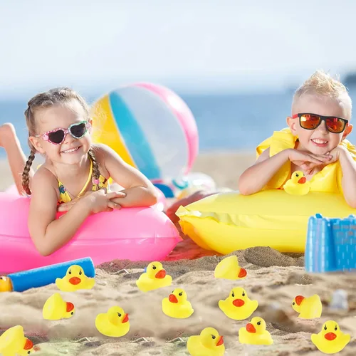 Miniatura 4 de GliSun 60 piezas de patos de goma, juguetes de baño, mini patos flotadores y divertidos chirridos para niños, juguete de baño, decoración de ducha