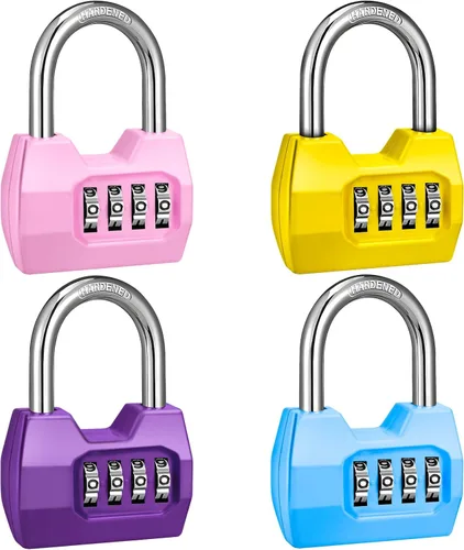 Miniatura 15 de 1 Paquete disecu Candado de Combinación de 4 Dígitos, Impermeable para Exteriores, para Casillero de Gimnasio Escolar, Cerca, Portón, Cobertizo, Rosa