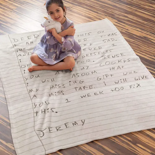 Miniatura 2 de Manta personalizada con letras de vellón, regalo de amor personalizado para mi hija, hijo de parte de mamá, manta de letras escritas a mano para mi