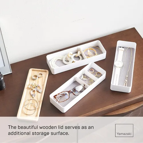 Miniatura 4 de YAMAZAKI Home Rin Reloj Apilable Y Estuche De Accesorios, Joyero Organizador Para Gafas - Plástico + Madera