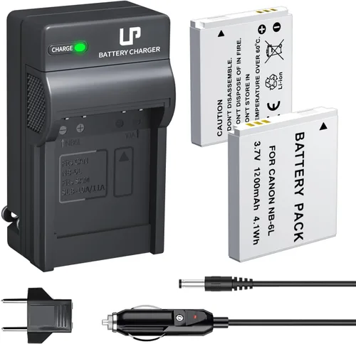 LP Paquete de 2 baterías NB-6LH NB-6L y cargador LED, batería de 1200 mAh compatible con Canon PowerShot SX530 HS SX710 HS SX700 HS SX610 HS SX600
