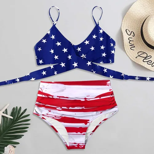Miniatura 5 de Shorts Bathing Suit Women Pieces Neck Women Flower Swimwear Two V Swimsuit Beachwear Bikini Print 1x Swimsuit for