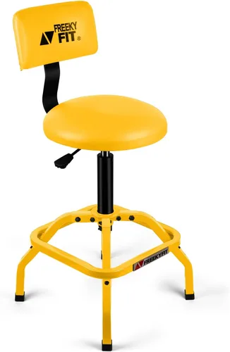 Miniatura 10 de Taburete de tienda con respaldo, taburete de garaje mecánico para taller, taburetes de tienda ajustables, taburetes acolchados para banco de trabajo