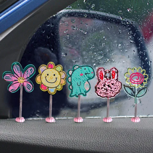 Miniatura 9 de ZOSTLAND Adorables decoraciones de tablero de automóvil, adornos de coche de dibujos animados, divertido adorno de escritorio, fantásticas