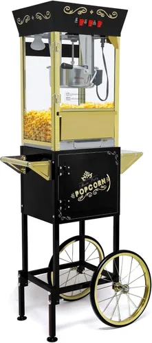 Miniatura 10 de Máquina para hacer palomitas de maíz Nyddle con hervidor de 8 onzas, fabrica hasta 32 tazas, máquina para palomitas en carrito, estilo vintage