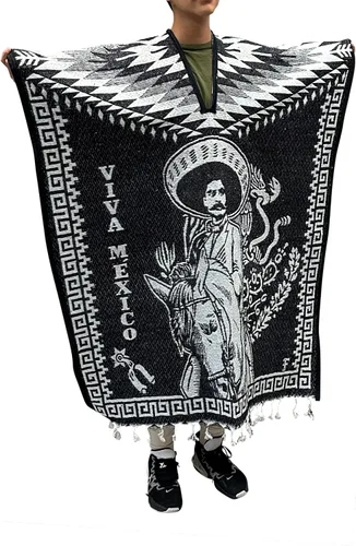 Miniatura 2 de ShirtBANC Poncho de Serape mexicano Capa Azteca Múltiples Estilos Hecho en México