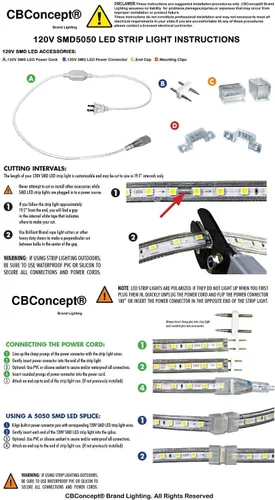 Miniatura 5 de CBconcept Listado UL, 65 pies, súper brillante, 18000 lúmenes, 3000 K blanco cálido, regulable, tira de luz LED plana flexible de 110-120 V CA, 1200