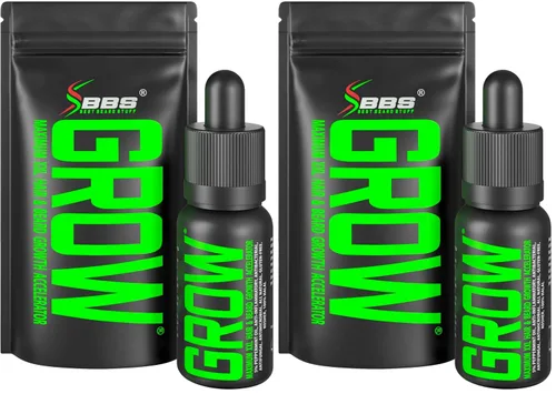 Suero para el crecimiento de la barba – GROW Maximum XXL Aceite de crecimiento de barba para hombres – Espesa y rellena parches, tratamiento facial