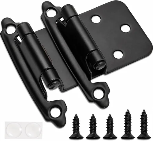 Miniatura 4 de DecoBasics Bisagras de gabinete de latón antiguo para armarios de cocina (25 pares -50 piezas) -Superposición de 1/2 pulgada (variable), bisagras