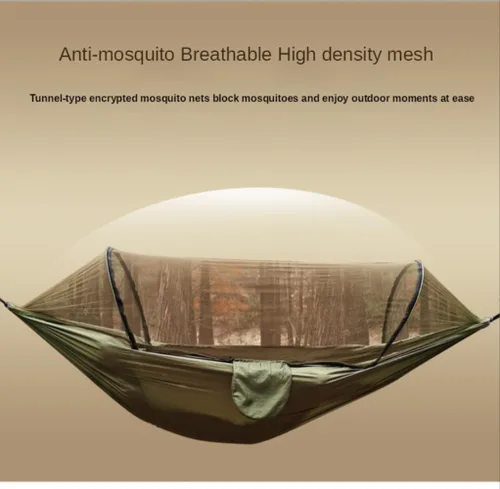 Miniatura 5 de Hamaca automática de mosquitera de apertura rápida, hamaca de poste de campamento al aire libre, mecedora de nailon antivuelco, 102.4 x 55.1 in