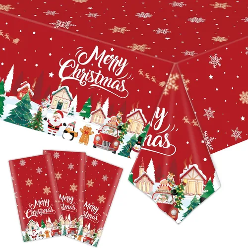 Miniatura 9 de BokingOne 3-Pack 54"x108" American Flag Plastic Tablecloth – Stars & Stripes Design, Disposable for 4th of July, Independence Day, Memorial Day, Rojo