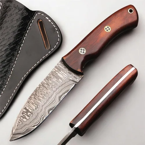 Miniatura 29 de Cuchillos de Damasco Hechos a Mano Personalizados de Acero de Damasco Cuchillo de Caza para Desollar, Camping, Exterior - Cuchillos de Caza de Hoja