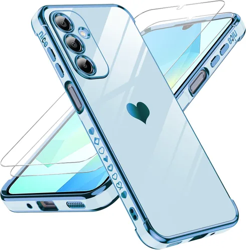 Miniatura 87 de LeYi for Moto G 5G 2025 Case: with Tempered Glass Screen Protector [2 Pcs]+ Full Camera Lens Protection,Love Heart Plating Cute Luxury Soft TPU