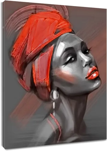 Miniatura 14 de LB Arte de pared de mujer afroamericana, mujer negra con cabello dorado, impresiones de pintura abstracta, belleza moderna negra y dorada para sala
