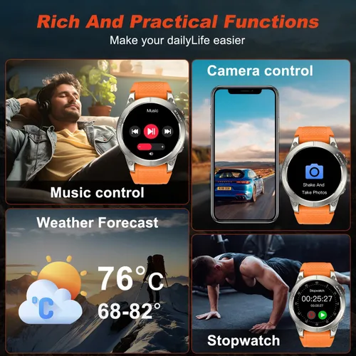 Miniatura 5 de Reloj inteligente para hombres con GPS Fitness: 1.43 "AMOLED Militar Hacer respuesta llamada Correr Relojes digitales para hombre Impermeable